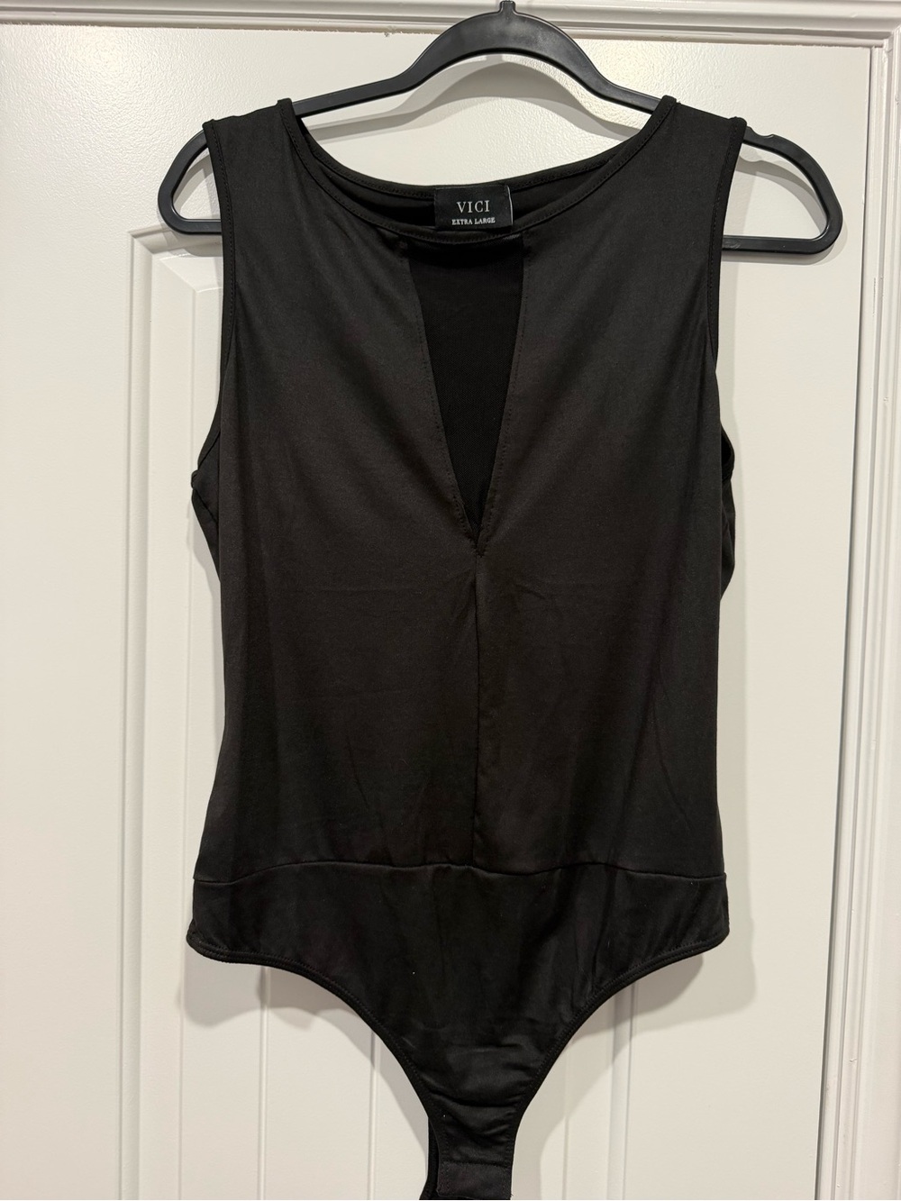 VICI Black Sleeveless V-Notch Bodysuit